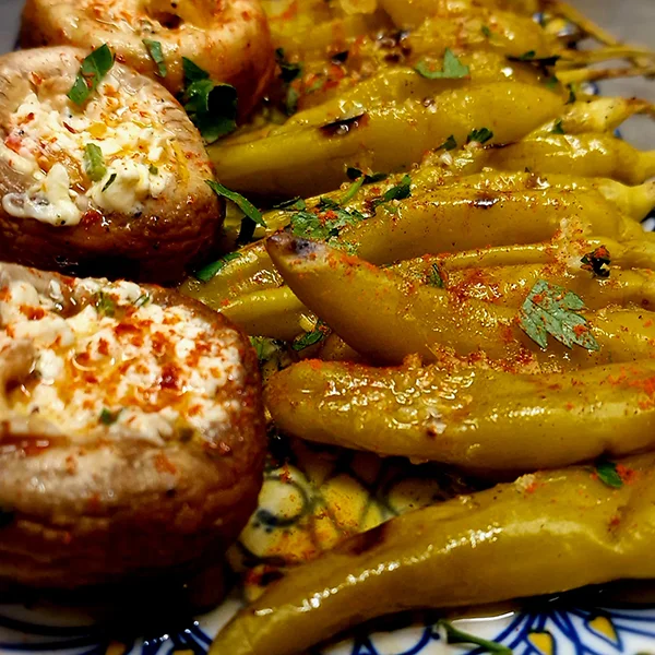 Überbackene Kartoffeln mit Peperonie